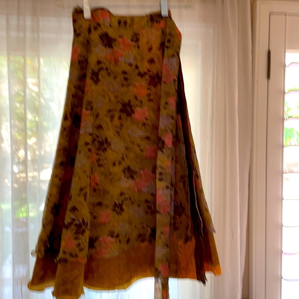 Wrap around silk skirts